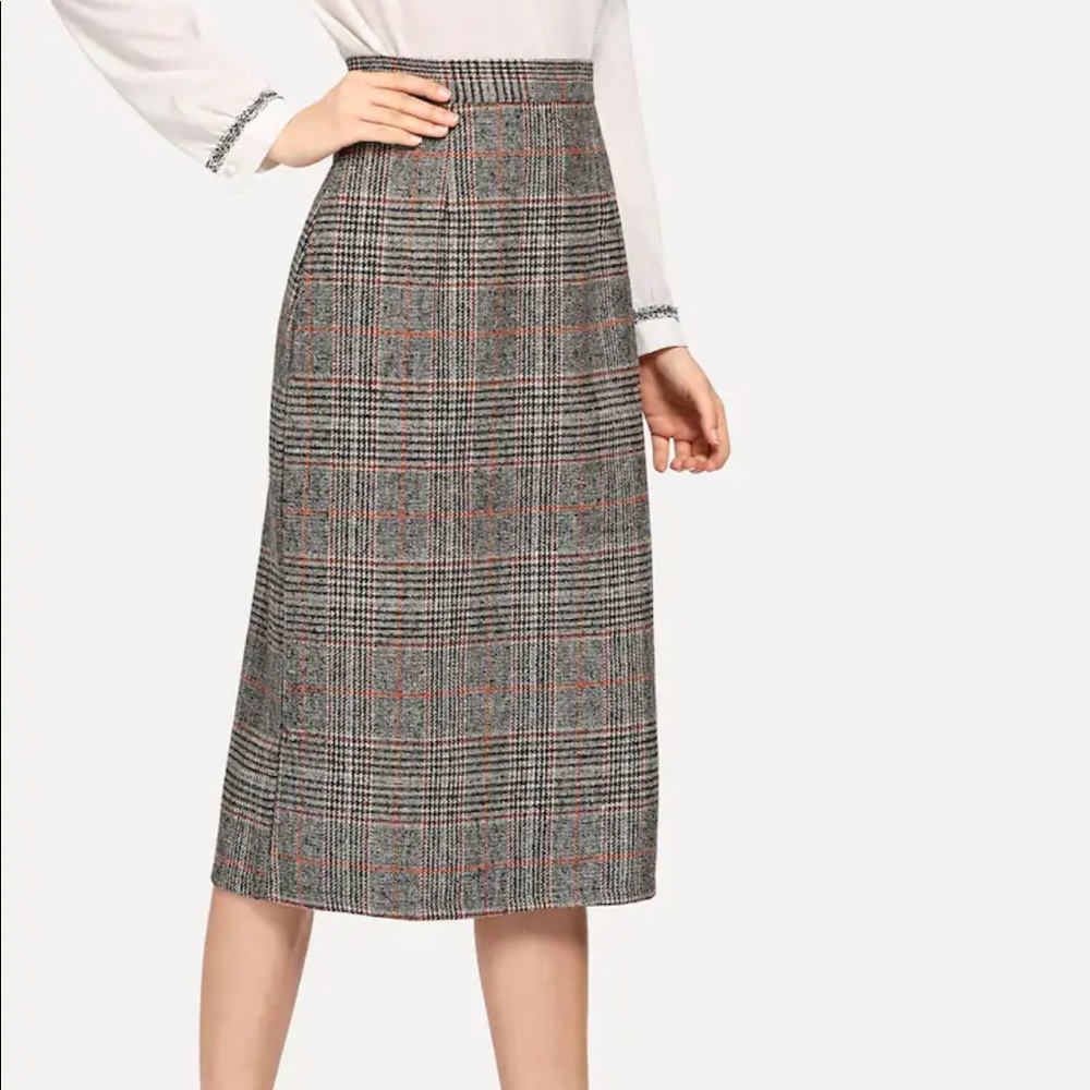 Midi Plaid Skirt